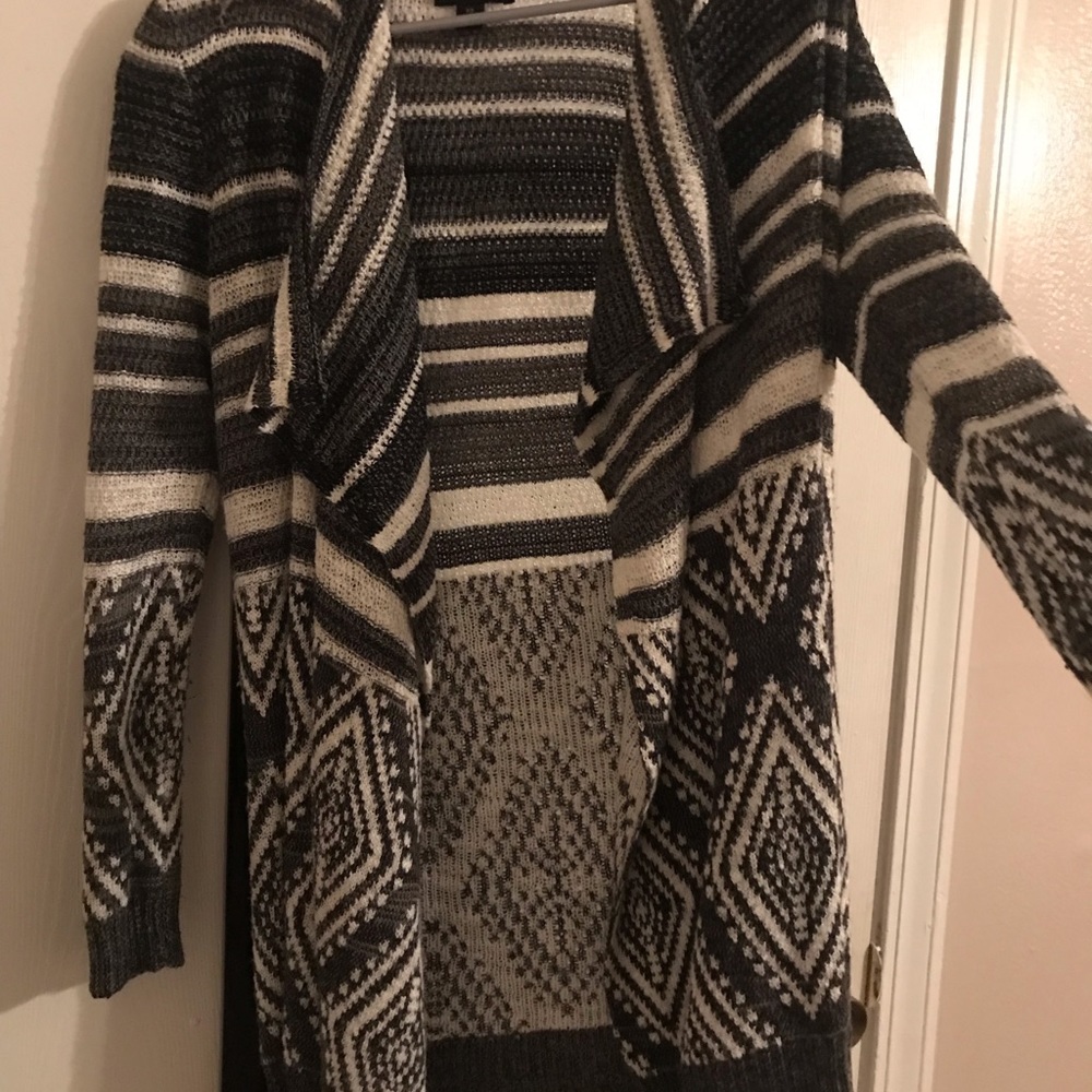 IZ BYER Aztec Fringe open cardigan (XS)